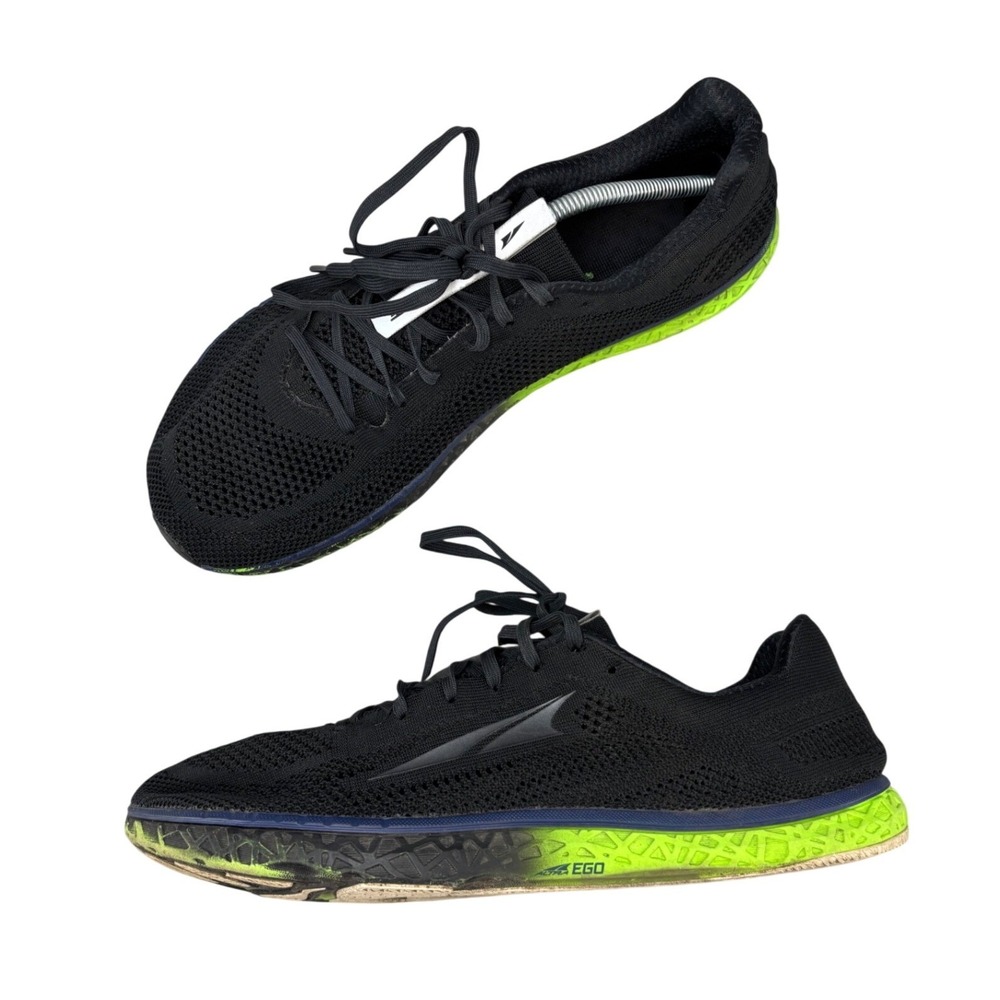 Altra Escalante Racer Shoes Black Lime Green Knit Mesh Running Sneakers Men 12.5